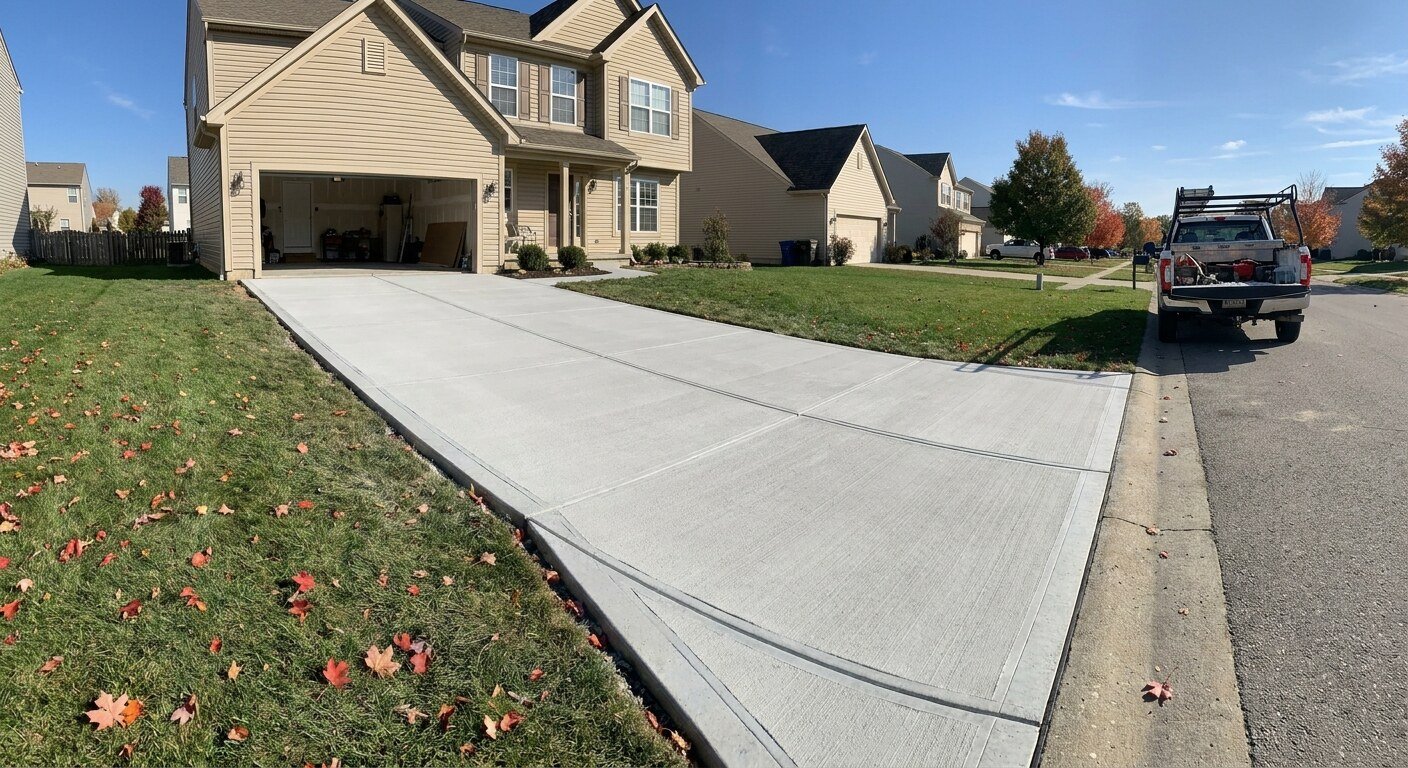 Concrete driveway project in Gahanna, Ohio by Columbus Driveway Co.
