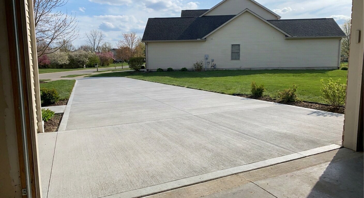 Concrete driveway project in Hilliard, Ohio by Columbus Driveway Co.