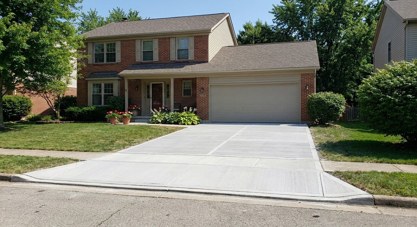 Concrete driveway project in Powell, Ohio by Columbus Driveway Co.