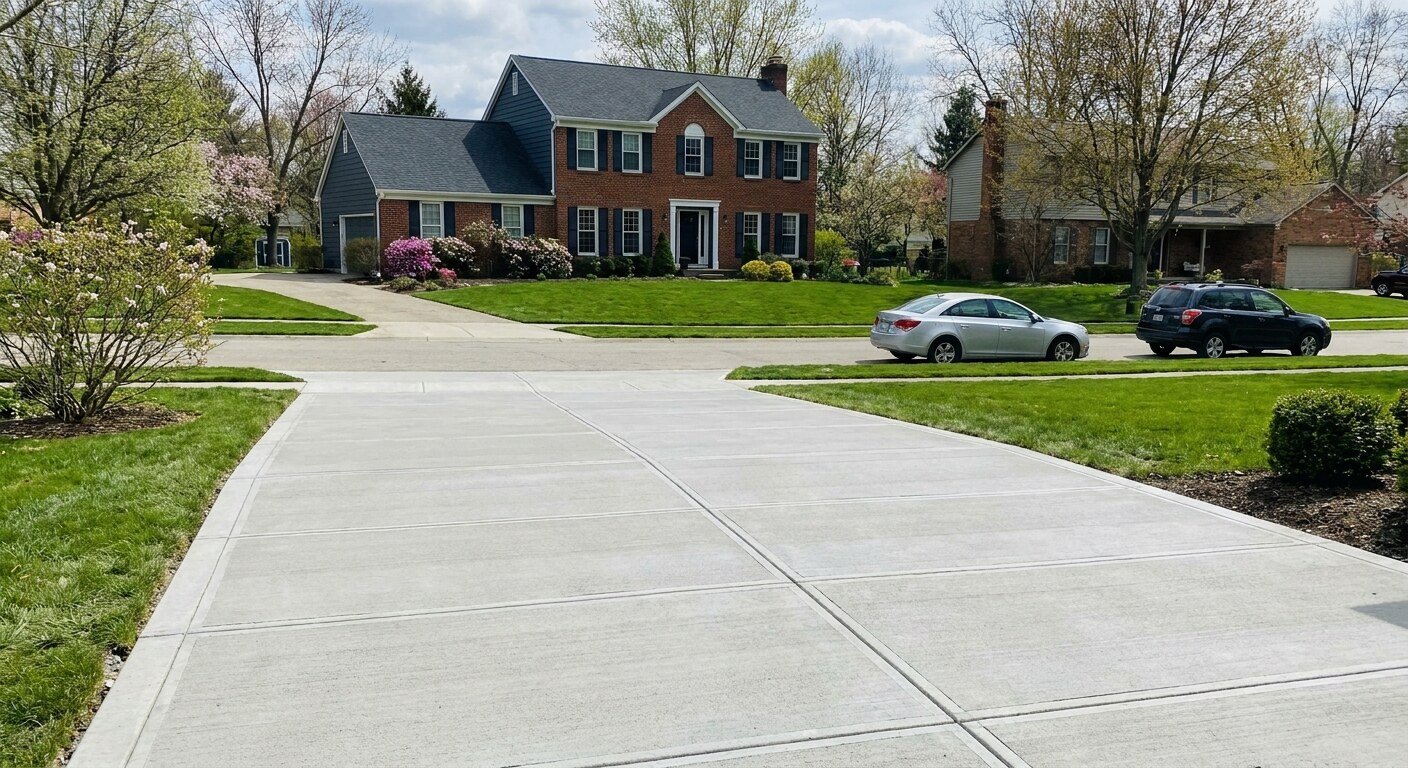 Concrete driveway project in Upper Arlington, Ohio by Columbus Driveway Co.