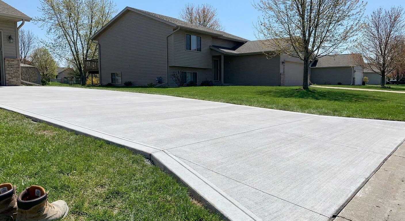 Concrete driveway project in Westerville, Ohio by Columbus Driveway Co.