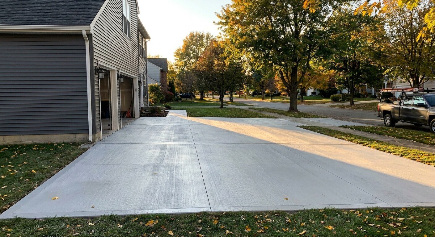 Concrete driveway project in New Albany, Ohio by Columbus Driveway Co.