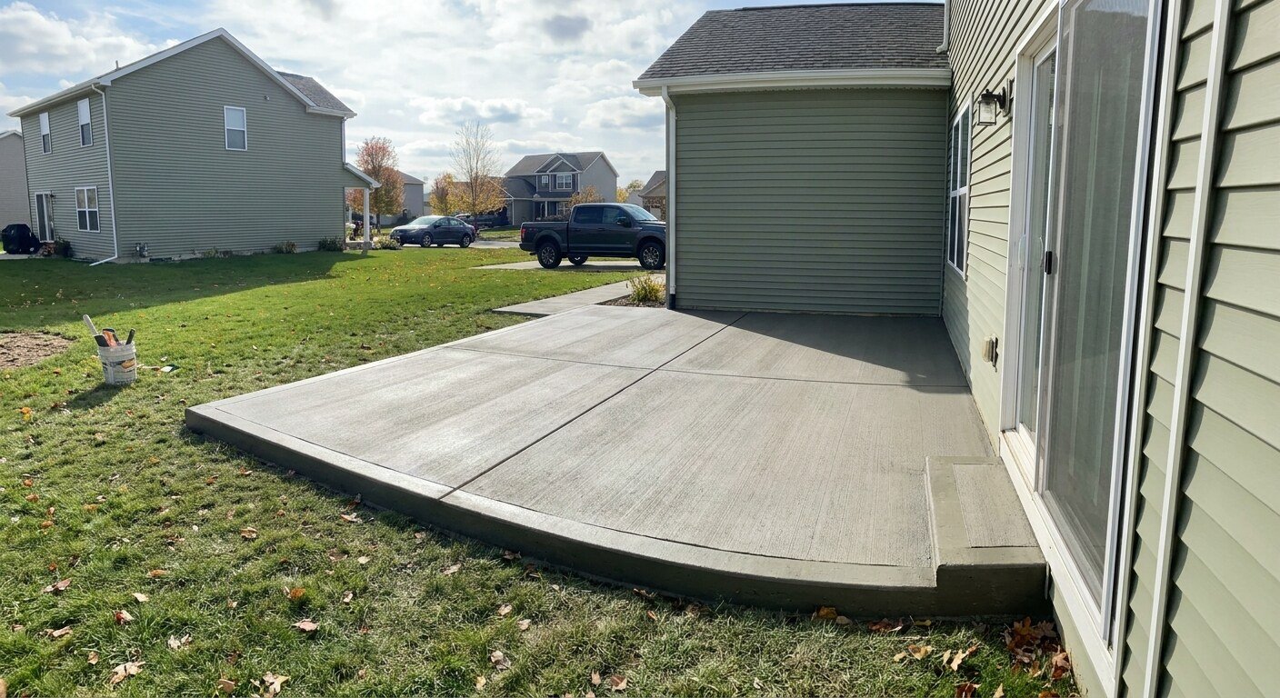 Concrete patio project in Gahanna, Ohio by Columbus Driveway Co.