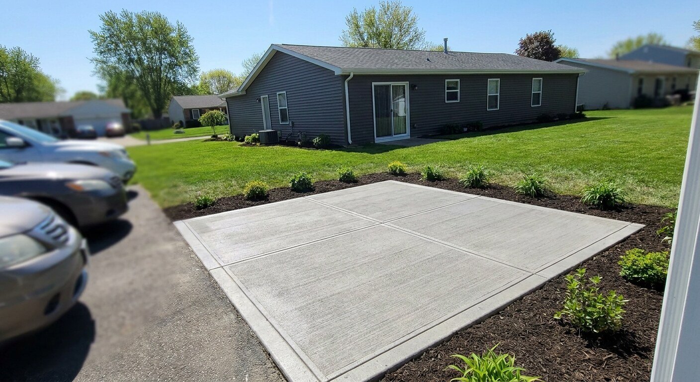 Concrete patio project in Hilliard, Ohio by Columbus Driveway Co.