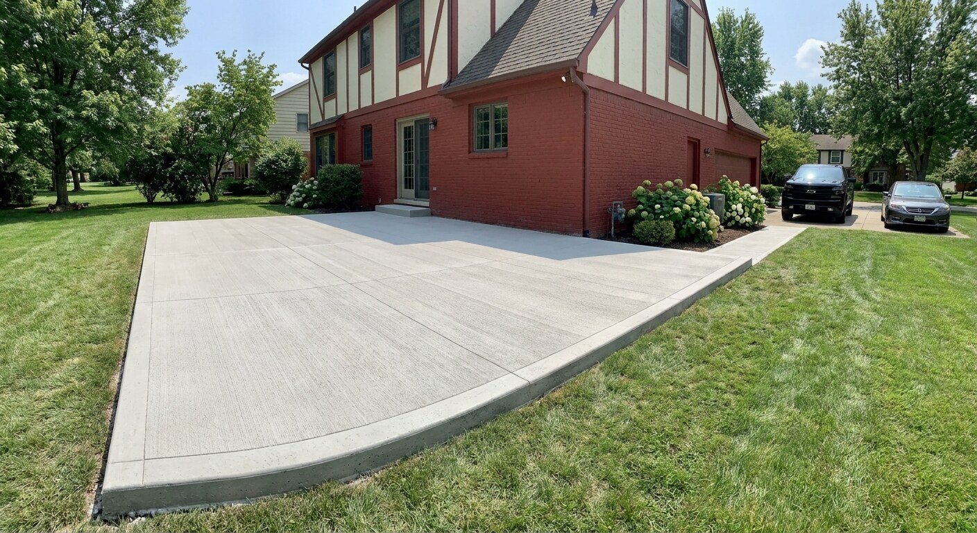 Concrete patio project in Worthington, Ohio by Columbus Driveway Co.