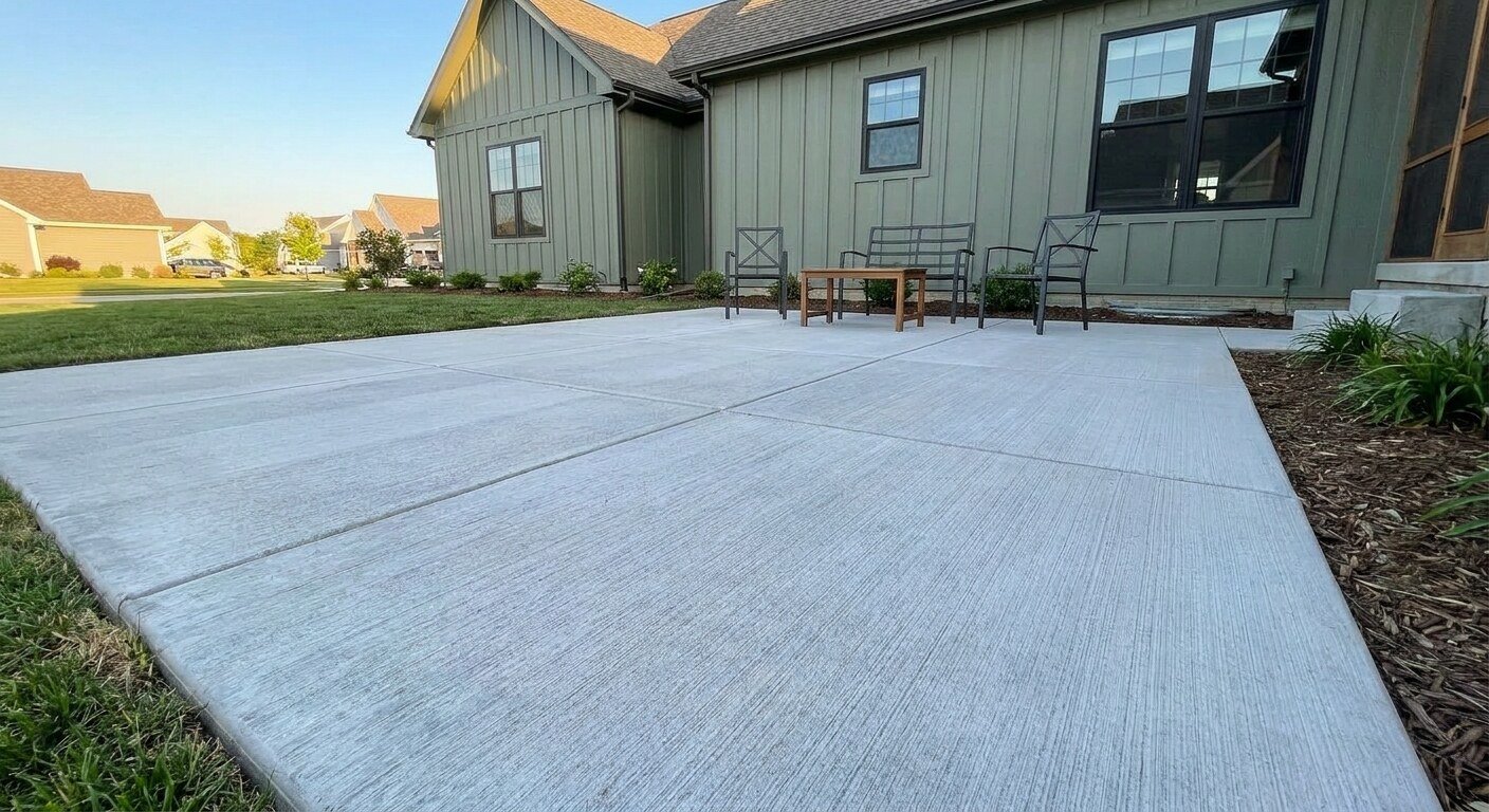 Concrete patio project in Pickerington, Ohio by Columbus Driveway Co.