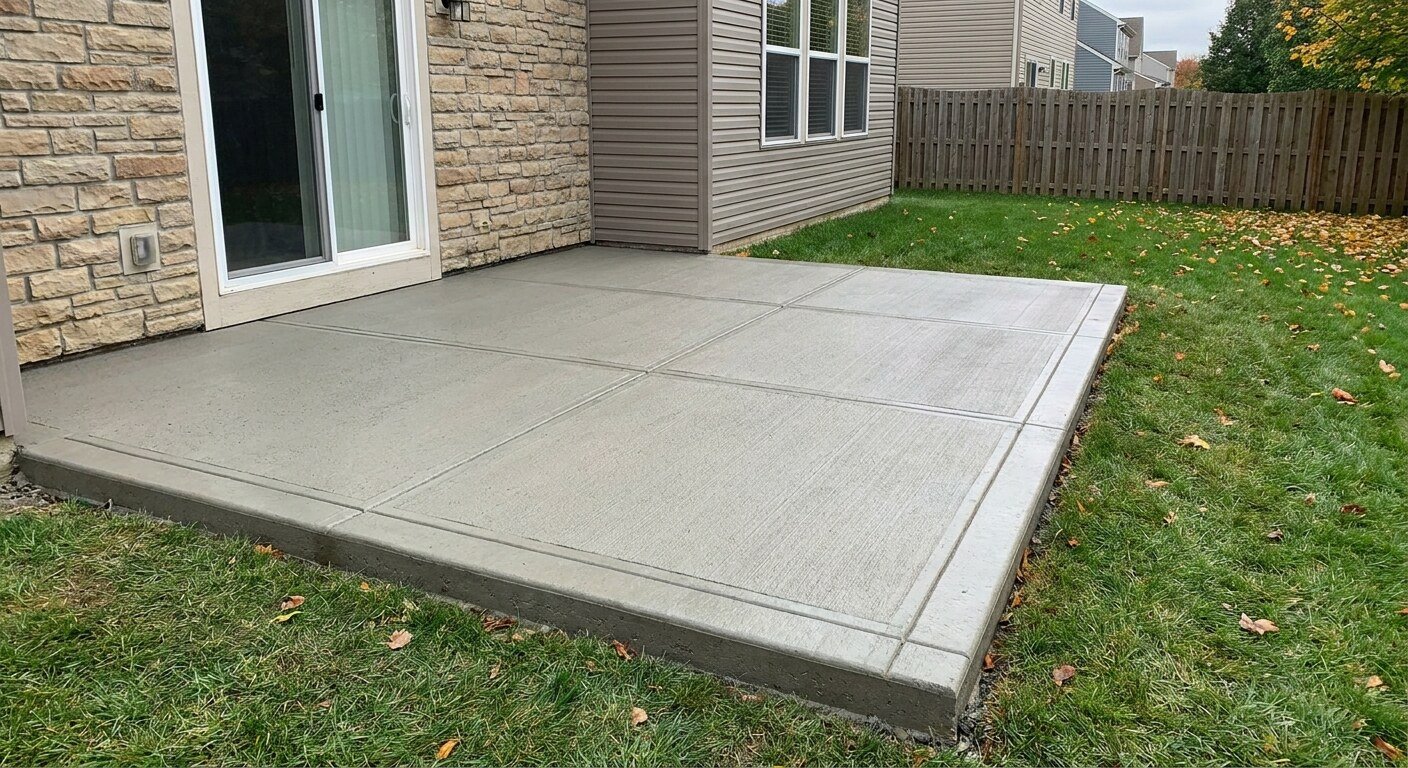 Concrete patio project in Grove City, Ohio by Columbus Driveway Co.