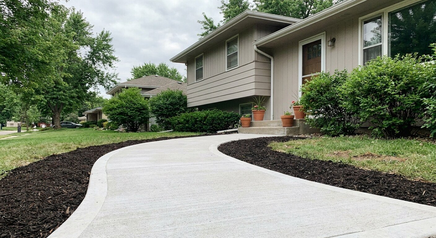Concrete sidewalk project in Gahanna, Ohio by Columbus Driveway Co.