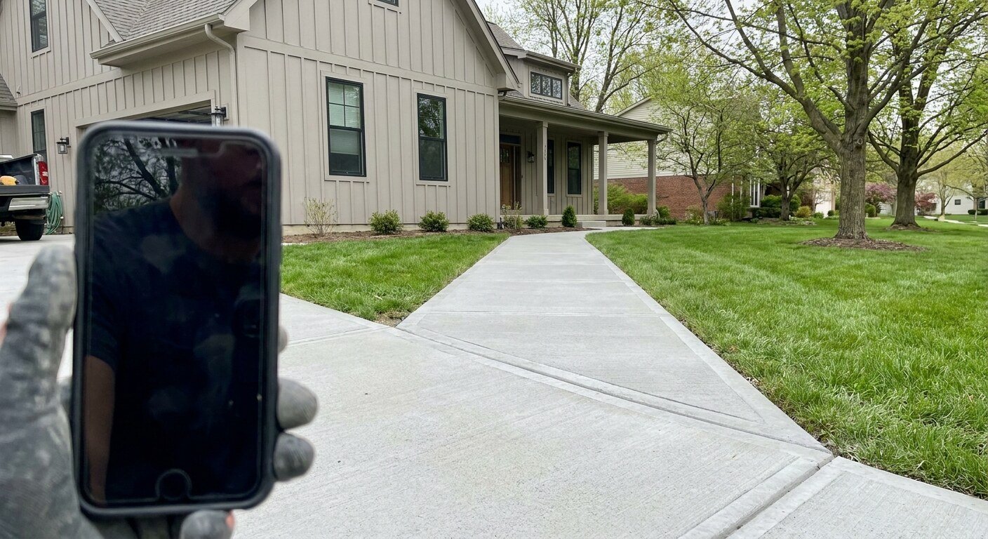 Concrete sidewalk project in Worthington, Ohio by Columbus Driveway Co.