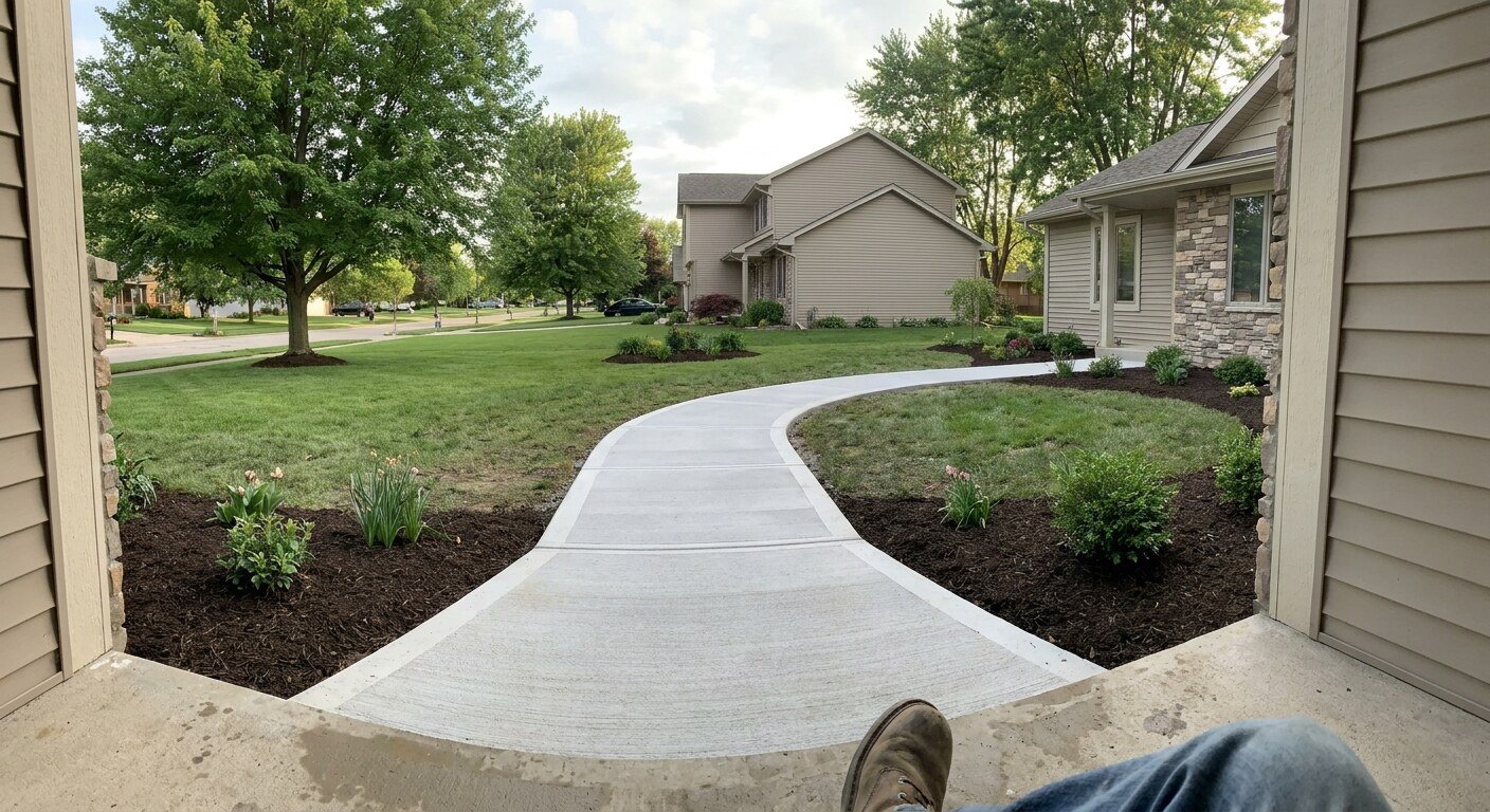 Concrete sidewalk project in Upper Arlington, Ohio by Columbus Driveway Co.